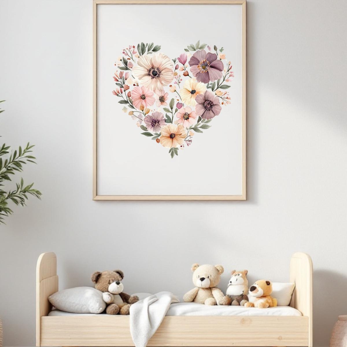 Buegelbild Blumenherz